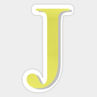 The Letter J in Shadowed Gold Sticker